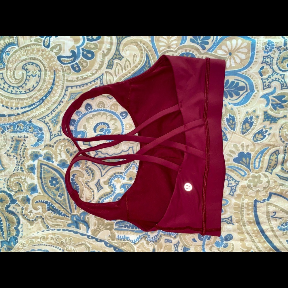 LULULEMON RED MERLOT ENERGY BRA SIZE 6
